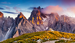 Parc national Tre Cime di Lavaredo à Dolomites en Tyrol du Sud